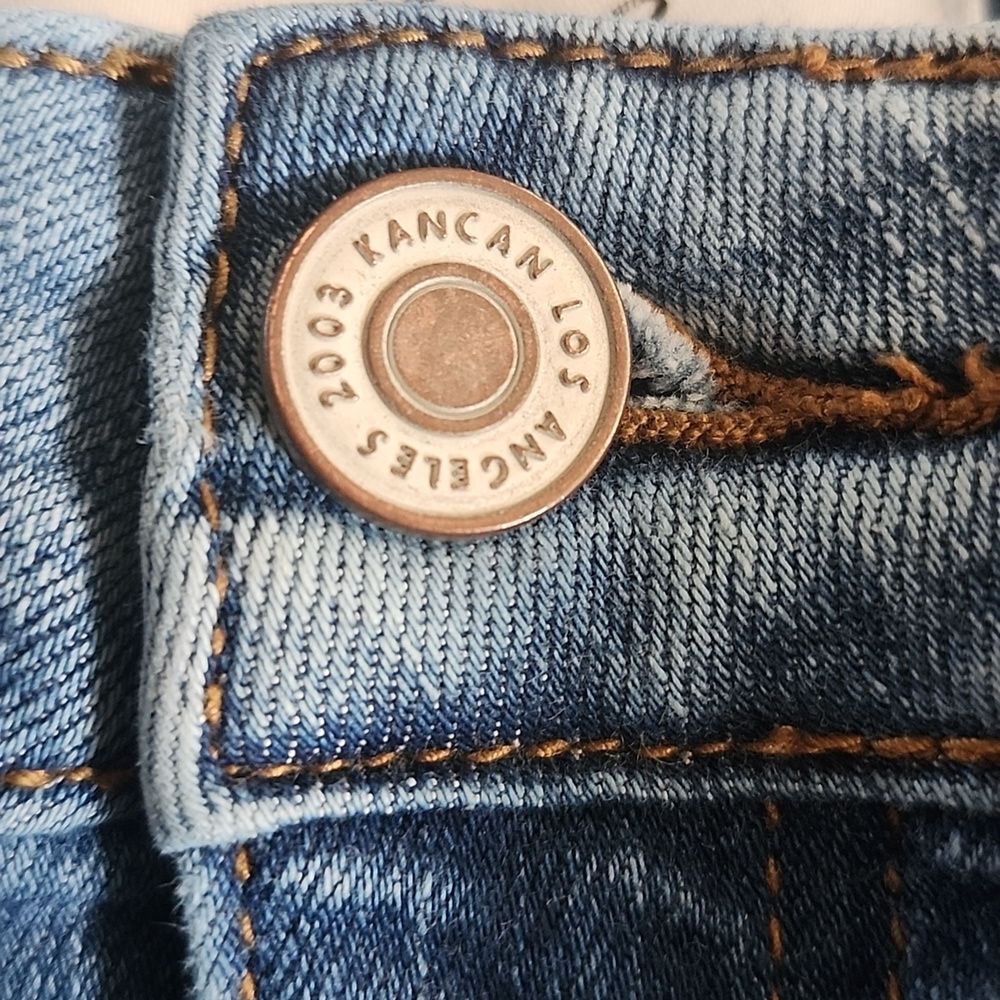 KanCan, Light Blue Wash, Distressed, High Waisted, Skinny Stretch Jeans, 11/29 - Picture 4 of 9